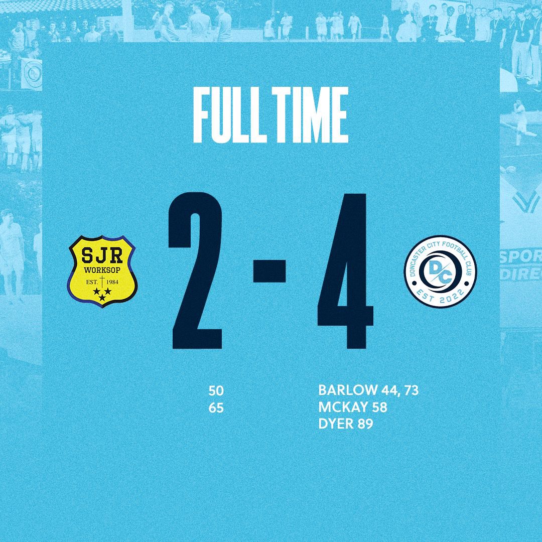 Doncaster City F(C) (@doncastercityfc) on Twitter photo FULL TIME
SJR Worksop 2-4 Doncaster City FC
Goals from Jack McKay, Ben Dyer and a Mason Barlow sees us crowned league champions on the final day, trophy lift to follow💙🏆
Massive respect to <a href="/SJRWorksopFC/">SJR WORKSOP FC</a> for the guard of honour👏🏻
#TheCityisBlue FULL TIME
SJR Worksop 2-4 Doncaster City FC
Goals from Jack McKay, Ben Dyer and a Mason Barlow sees us crowned league champions on the final day, trophy lift to follow💙🏆
Massive respect to <a href="/SJRWorksopFC/">SJR WORKSOP FC</a> for the guard of honour👏🏻
#TheCityisBlue