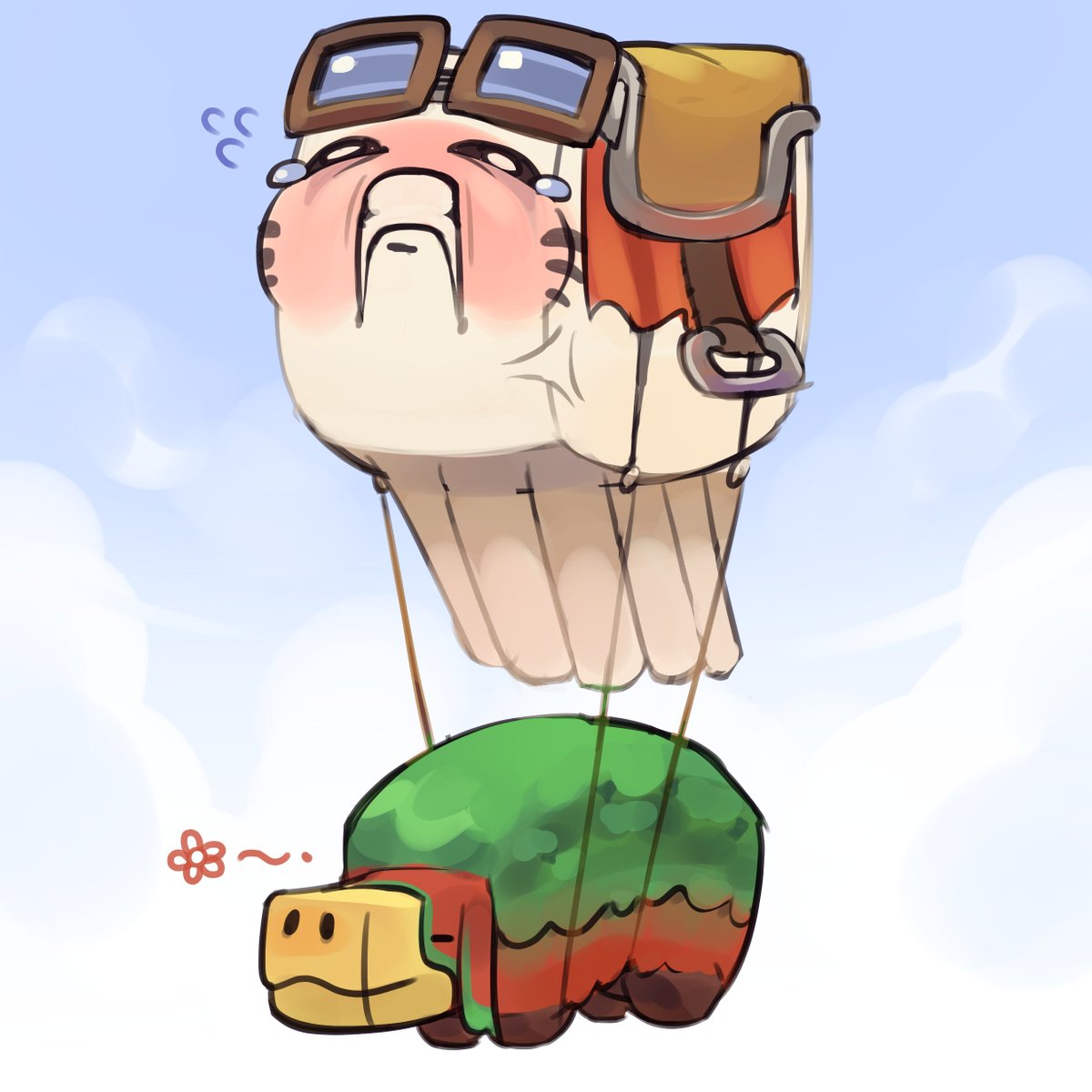 LuckyToffee5's tweet photo. I feel bad for the minecraft happy ghast carrying this big guy around... but at the same time its comically funny haha https://t.co/nQJjSopRdB
