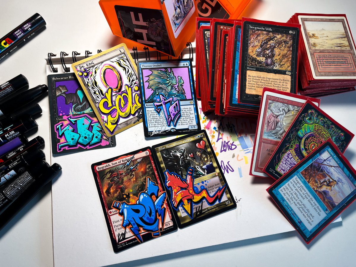 Sawatarix's tweet photo. Yo everyone, I'm Kai Sawatari and I’m a Magic: The Gathering player who paints Tokens for other players.
Let me add my magic painting powers to your deck. https://t.co/FcuBhIueaG