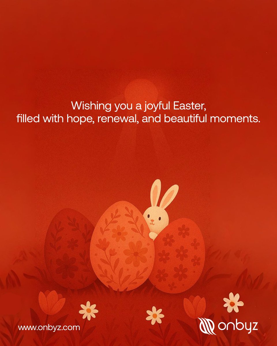 onbyz's tweet photo. This Easter, Onbyz brings you warm wishes for new beginnings and thrilling opportunities. Let’s turn creative ideas into lasting success, together!

#happyeaster #easterwishes #easter2025 #Easter #eastersunday #onbyz https://t.co/EoYp0aHn62