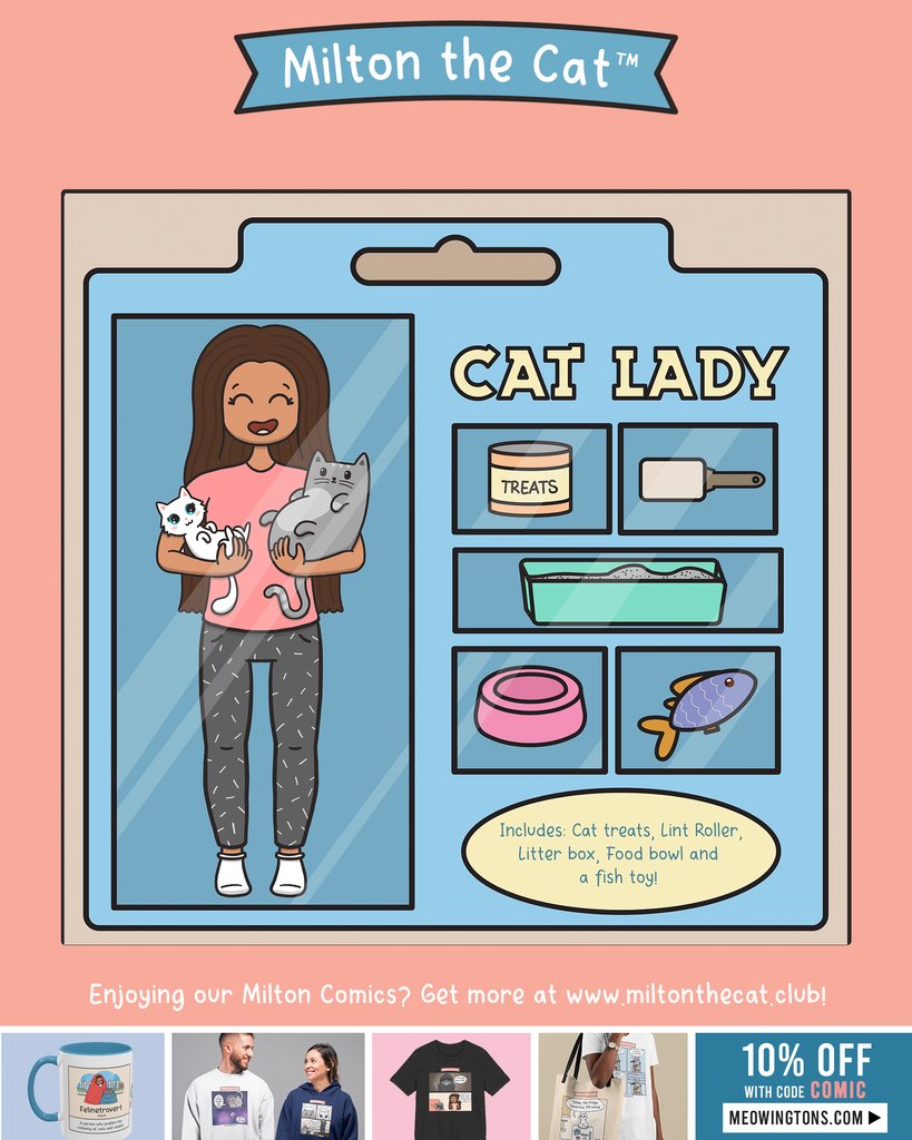 Introducing the Cat Lady Starter Pack! Warning: May attract stray cats.
Starter pack includes treats, fish toy, and zero regrets. 🐾
Happy #NationalCatLadyDay!