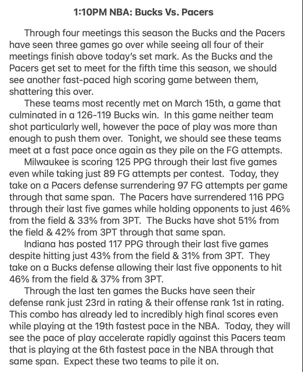 Today's NBA Free Plays 
🏀MIL IND Over 223.5 -132
🏀MIL TTO 109.5 -110
🏀IND TTO 114.5 -142

Huge Day &amp; Night OTW for VIP! DO NOT MISS
For All Plays ➡️bit.ly/RNRLOUNGE

#Betsmarter #NBA #GamblingX
