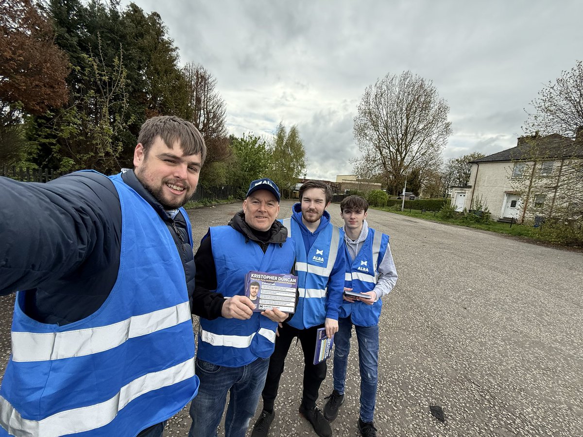 JR4Indy's tweet photo. A great campaign day for @KDuncan_ALBA out in Whitegraigs today with @slavin_robert.

Looking forward to the West Dumbarton social tonight at the abbotsford hotel at 7pm with @TasminaSheikh @JNHanvey @citizentommy https://t.co/cgF6Eztl3F