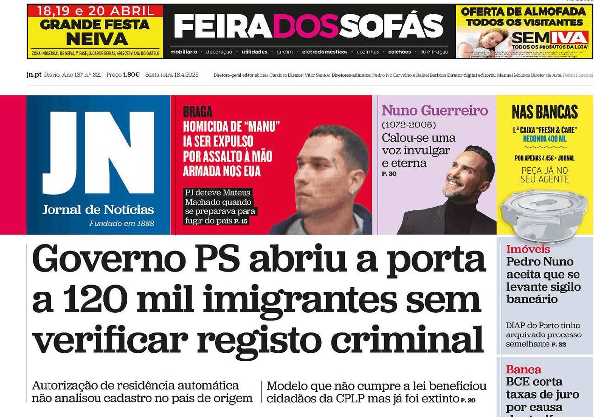 RuiRioPT's tweet photo. Isto não é minimamente aceitável.
É uma irresponsabilidade que põe em causa não só a segurança dos portugueses, como dos próprios imigrantes que entram em Portugal com boas intenções e vontade de se integraram plenamente. https://t.co/UdgumHLKbD
