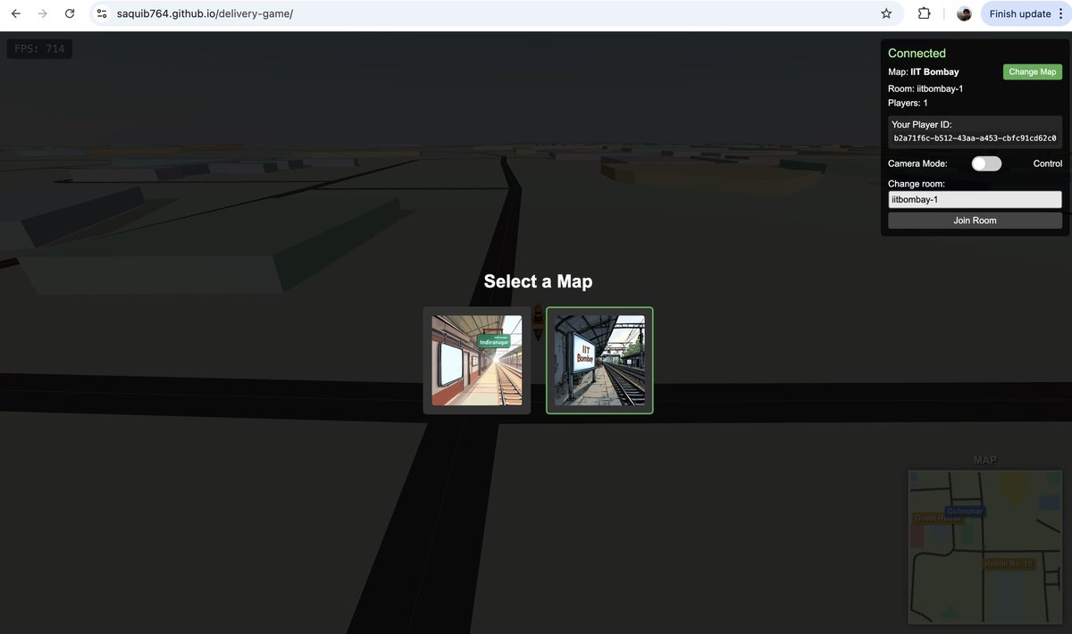 saquiboye's tweet photo. Vibe coded #iitb map to the game. Now anyone can drive around IITB campus, starting from hostel 10 😅

Comment your university name, and I’ll add it to the game. https://t.co/FCIDXa95hb