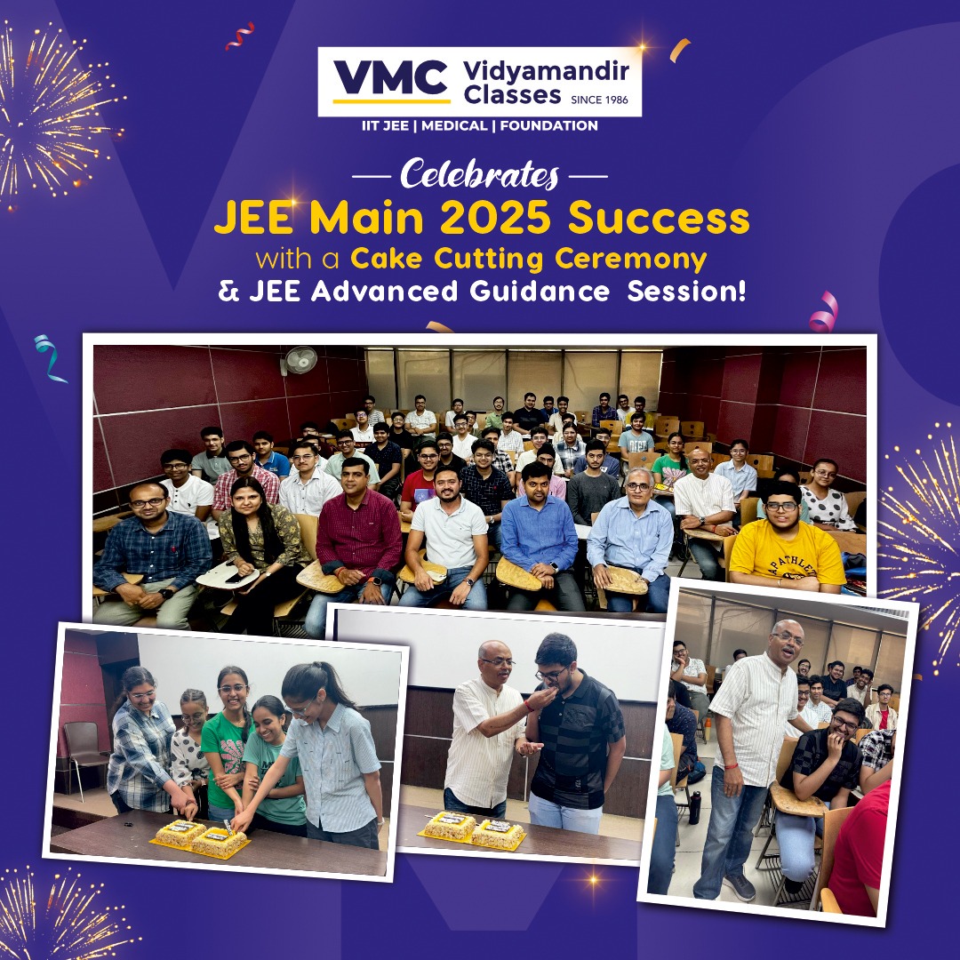 VmcLearning's tweet photo. ✨Victory is sweet, and so is this moment! VMC celebrates JEE Main 2025 success with cake cutting and an enlightening JEE Advanced session by Bade Bhaiya. Let’s keep the momentum going!🏆
.
#VMC #JEEMain2025 #AIR1 #VMCToppers #VMCPride #JEEAchievers #VMCCelebration https://t.co/KAaFqJ398R