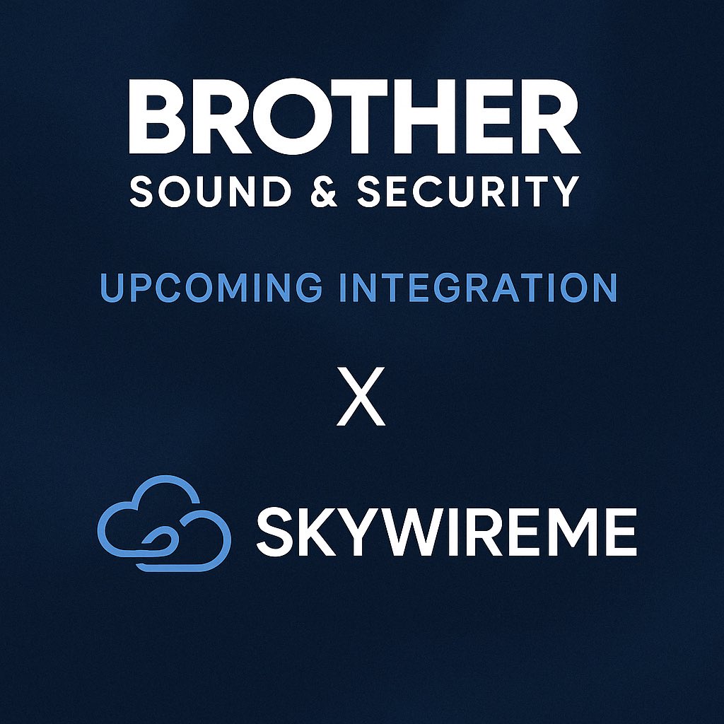 SKYWIREme's tweet photo. Brother Sound &amp; Security is teaming up with SkywireMe to deliver cutting-edge technology and seamless connectivity. This integration will enhance how we protect, connect, and manage your facilities, from access control to smart infrastructure and real-time cloud solutions. https://t.co/d0J4a83ITH