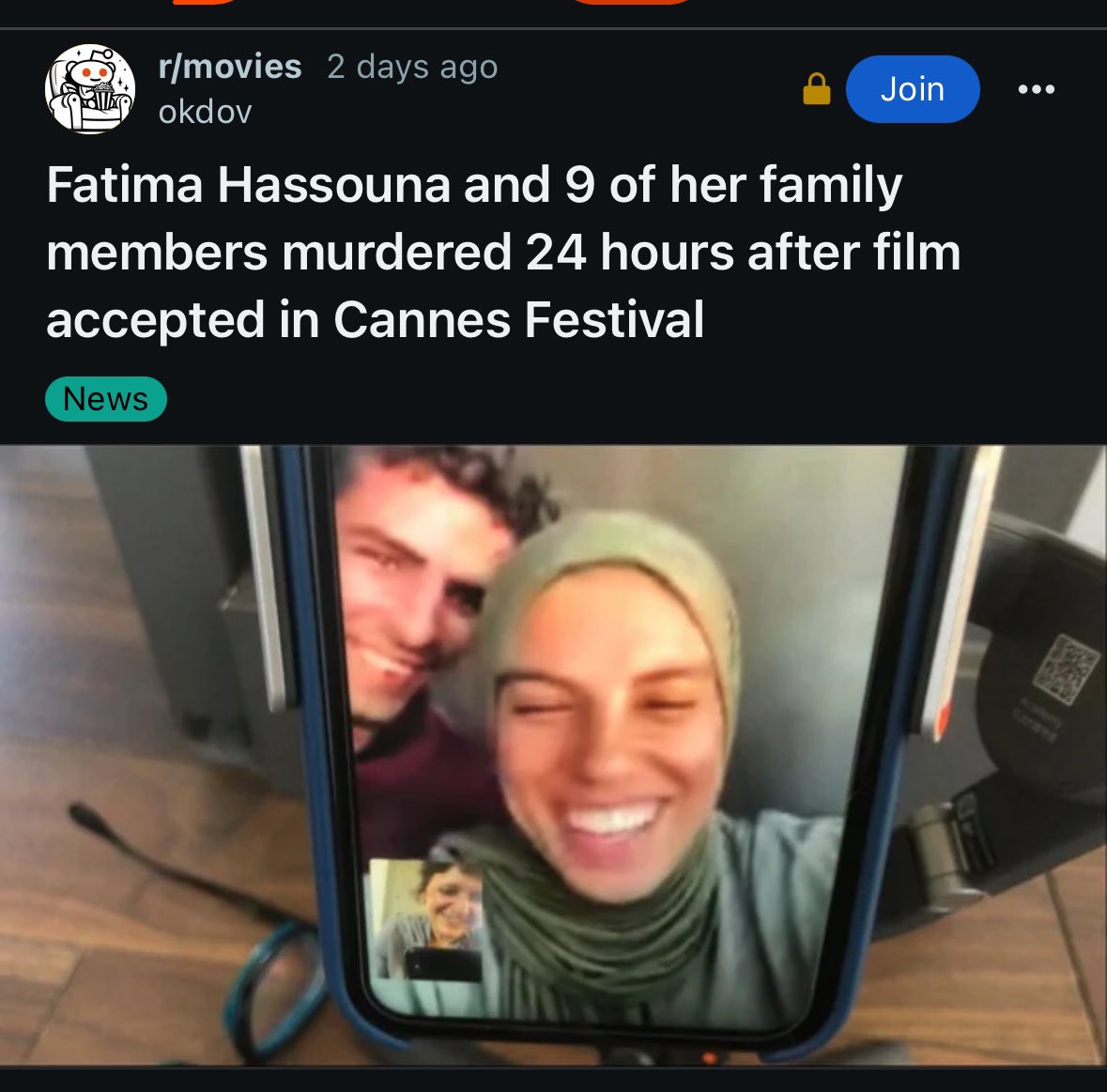 absolute demonic monsters . a palestinian was the protagonist of a film that was accepted at cannes. the next day israel murders her and her family, including her pregnant sister.