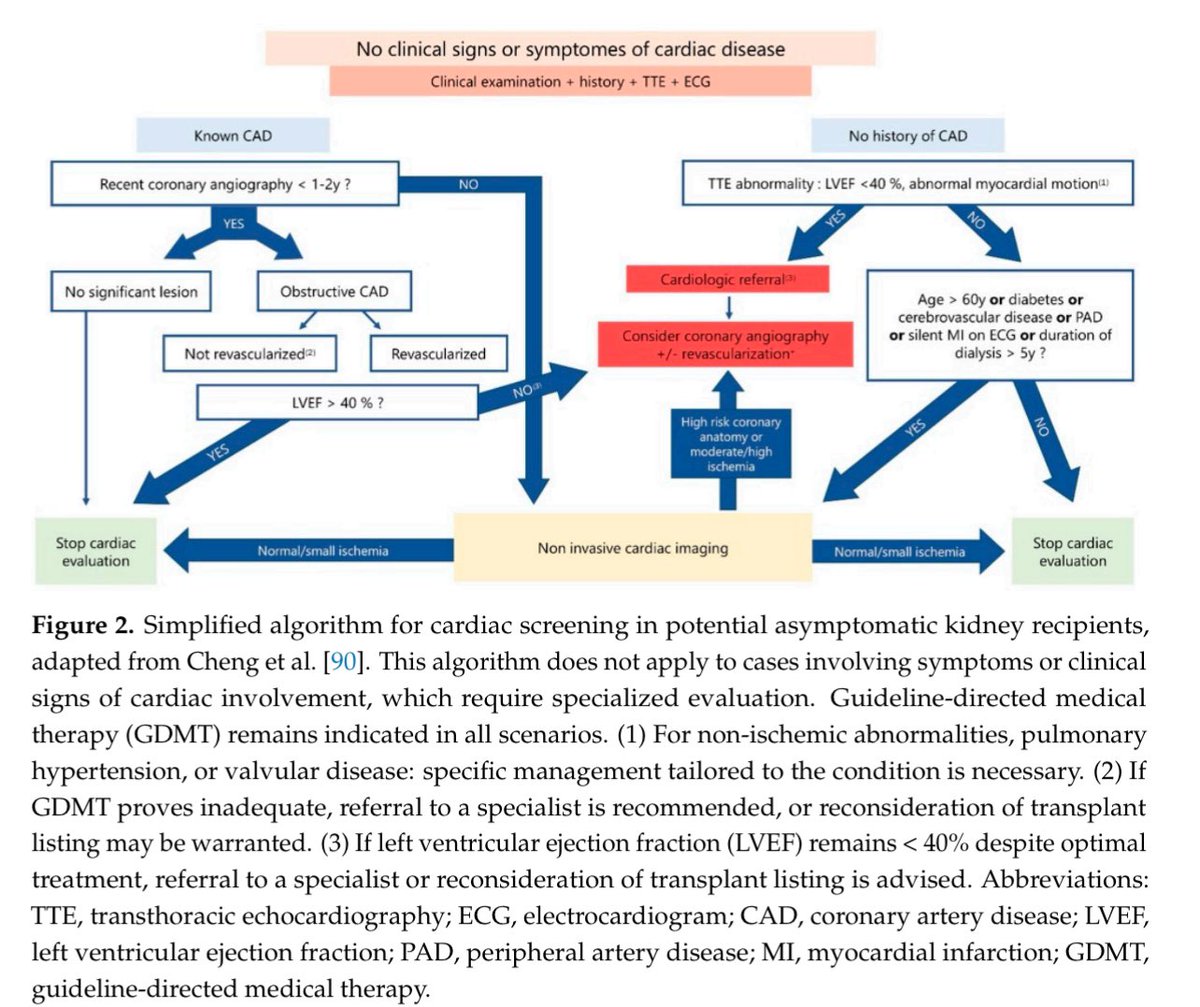 🫀Cardiac screening before #kidney transplant?

This simplified algorithm helps screen asymptomatic potential recipients.
Clear, visual, and practical

Every nephrologist should bookmark this🔖

#Transplant #Nephrology #Cardiology #KidneyTransplant #MedEd

doi.org/10.3390/diagno…