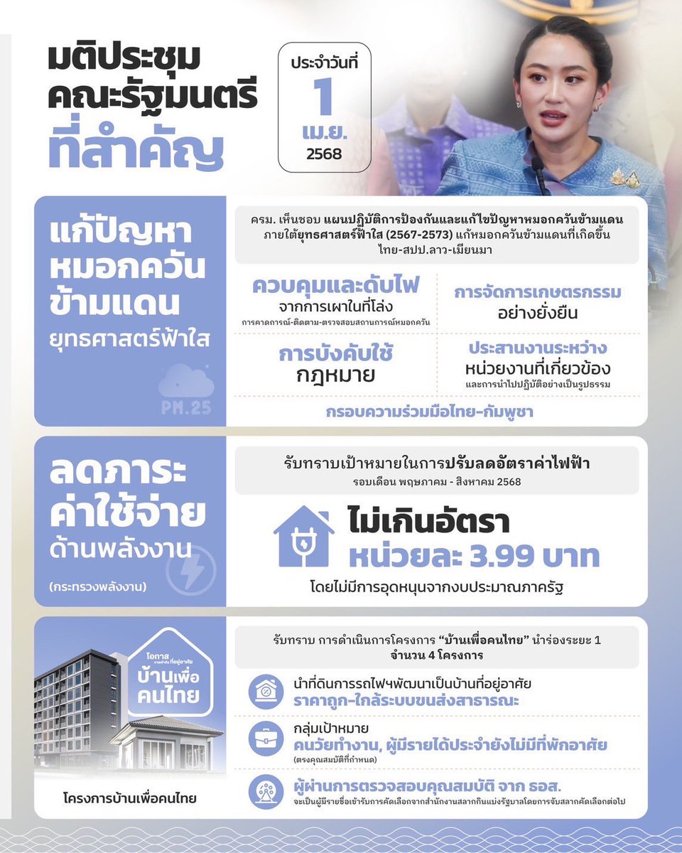 มติประชุม ครม.เมื่อวันที่ 1 เม.ย ก็มีบอกอยู่แล้วไปเอามาจากตรงไหนว่าค่าไฟแพง งงอ่าา

#นายกรัฐมนตรี #พรรคเพื่อไทย #ค่าไฟ #รัฐบาลเพื่อไทย