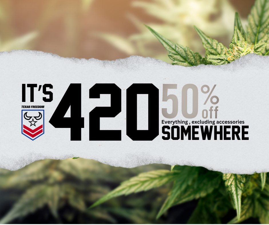 TexasFreedomCBD's tweet photo. Our 420 Sale is live! Enjoy 50% off all gummies, chews, drink mixes, and THCa flower. The sale runs from 04/19 to 04/20. Be sure to check it out!

https://t.co/jCWAA81WTv https://t.co/BZtmaQVYSO