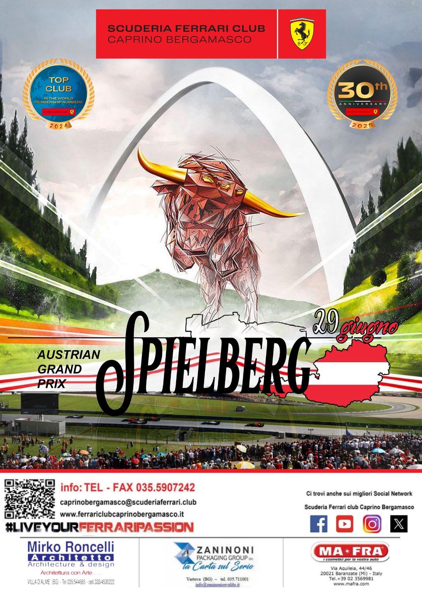 SFCcaprinobg's tweet photo. Vivi l'emozione del Gran Premio di Austria 📷📷
Partecipa alla nostra esclusiva trasferta in pullman per il Gran Premio di Austria e preparati a vivere da vicino l’adrenalina della Formula 1! https://t.co/7vj6jDiNep