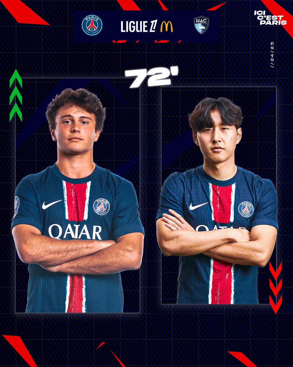 PSG_inside's tweet image. ⏱️ 72&apos; - Changements ! ↔️ 

#PSGHAC (2-1)