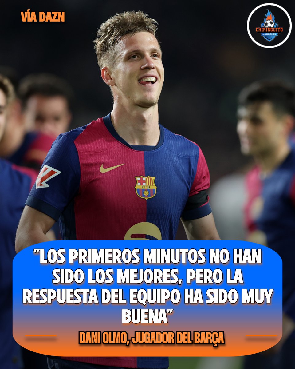 elchiringuitotv's tweet photo. 🔥 Dani Olmo, muy satisfecho con la reacción del equipo:

3⃣ "Son 3 puntos que nos acercan al objetivo". https://t.co/UiuXYlvvOK