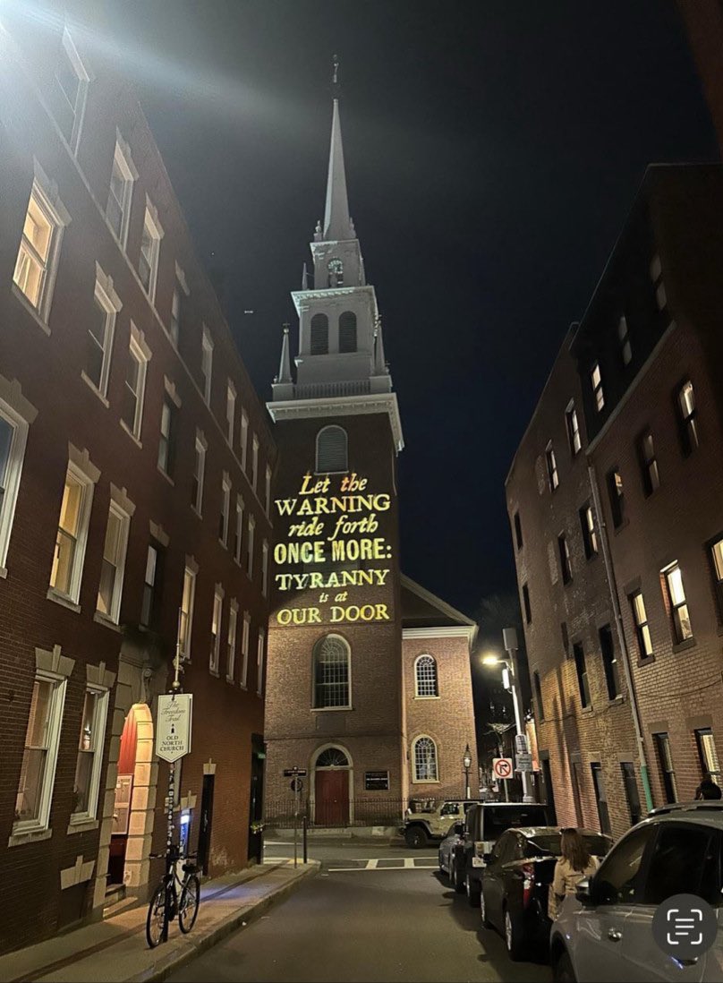 Hang a lantern aloft in the belfry-arch
Of the North-Church-tower, as a signal-light, --
One if by land, and two if by sea…