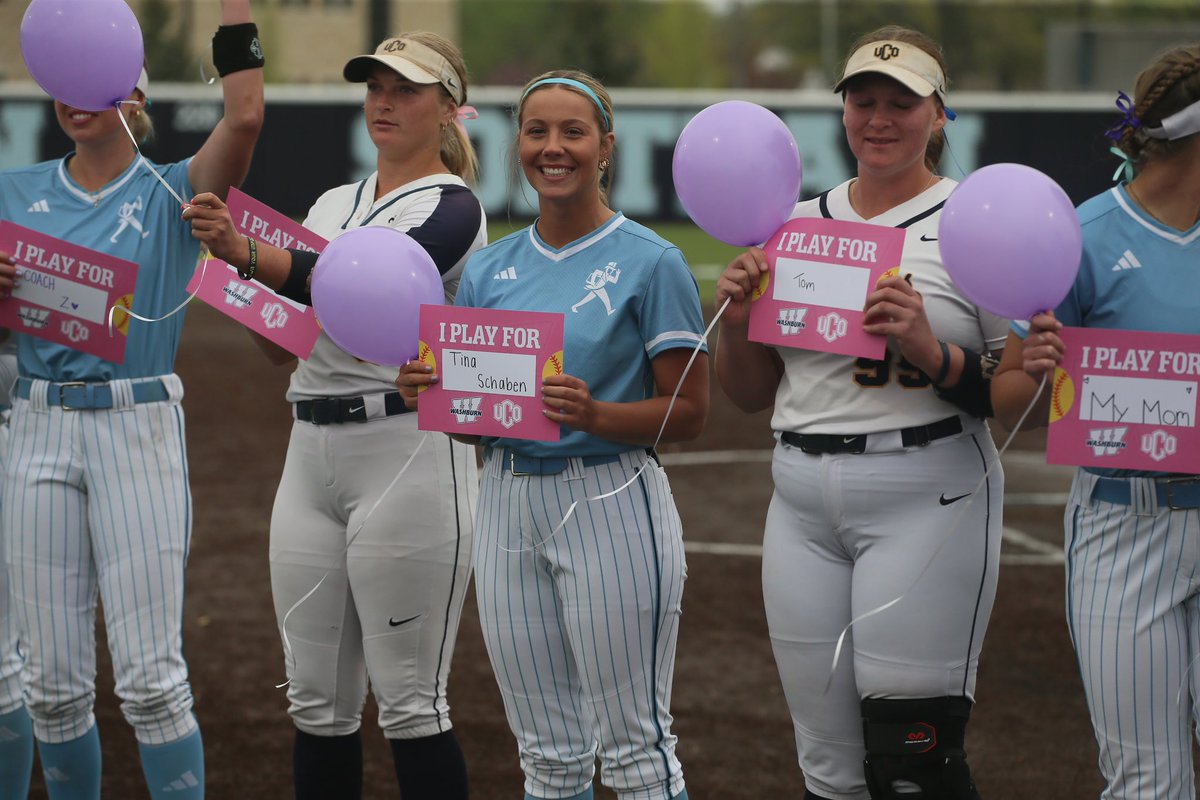 Yesterday’s games were dedicated to those that we play for. Both UCO and Washburn recognized multiple causes including cancer and dementia awareness. Our teams wore ribbons that directly correlated with the cause they wish to represent. We love all those that we play for 🩵