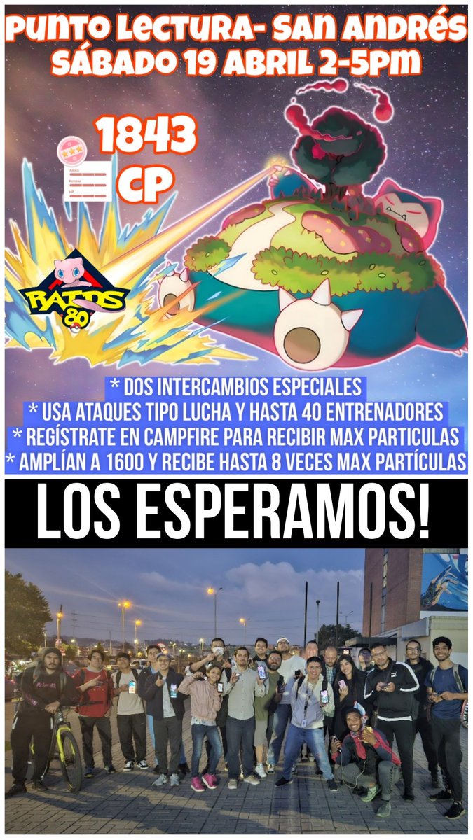 GRaids80's tweet photo. Disfrutaron su semana?
https://t.co/qJaBCKWRhL
Mil gracias a todos, hoy es #snorlax #gigamax y estamos listos! Toda la info aquí: https://t.co/NMbLmeHENb los esperamos!
#pokemon #pokemongo #bogota #colombia #goraids80 #pokemongoapp #trending #instagram #shiny #gigantamax https://t.co/McyfEUQhu6