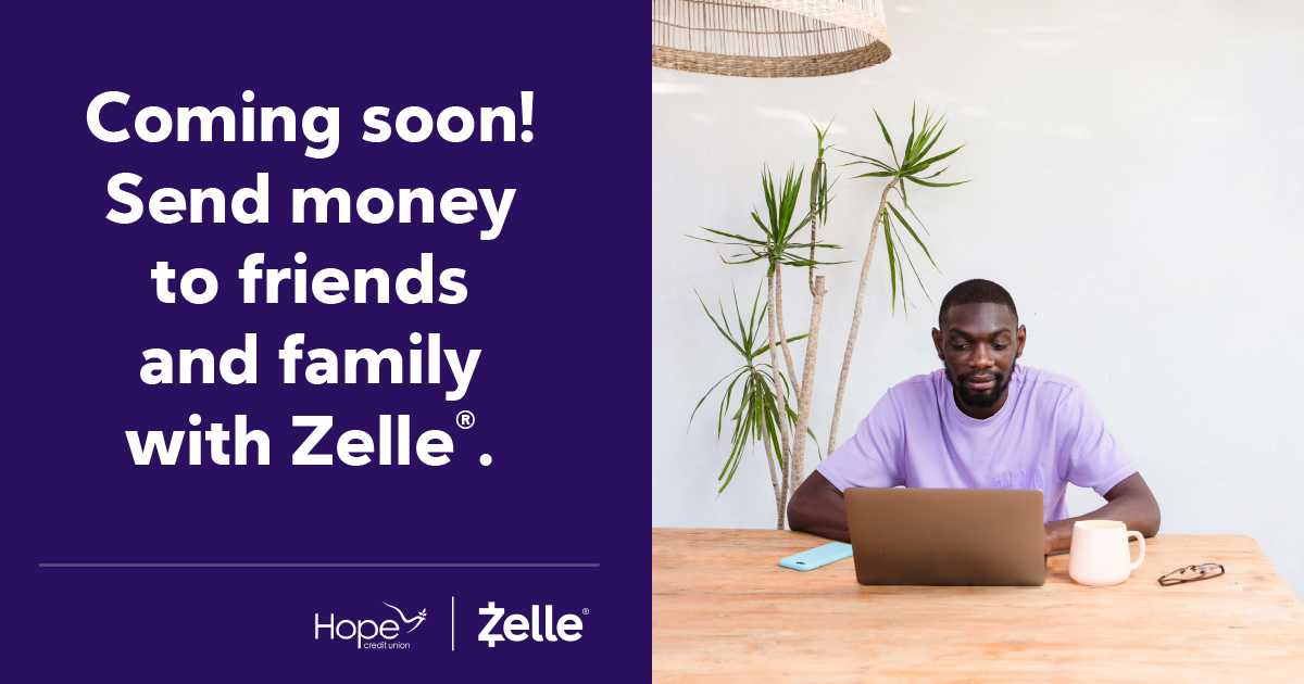 There are less than 3 days until you can enroll with <a href="/Zelle/">Zelle</a> right from our app. Learn more at hopecu.org/product/zelle/ about Zelle®.