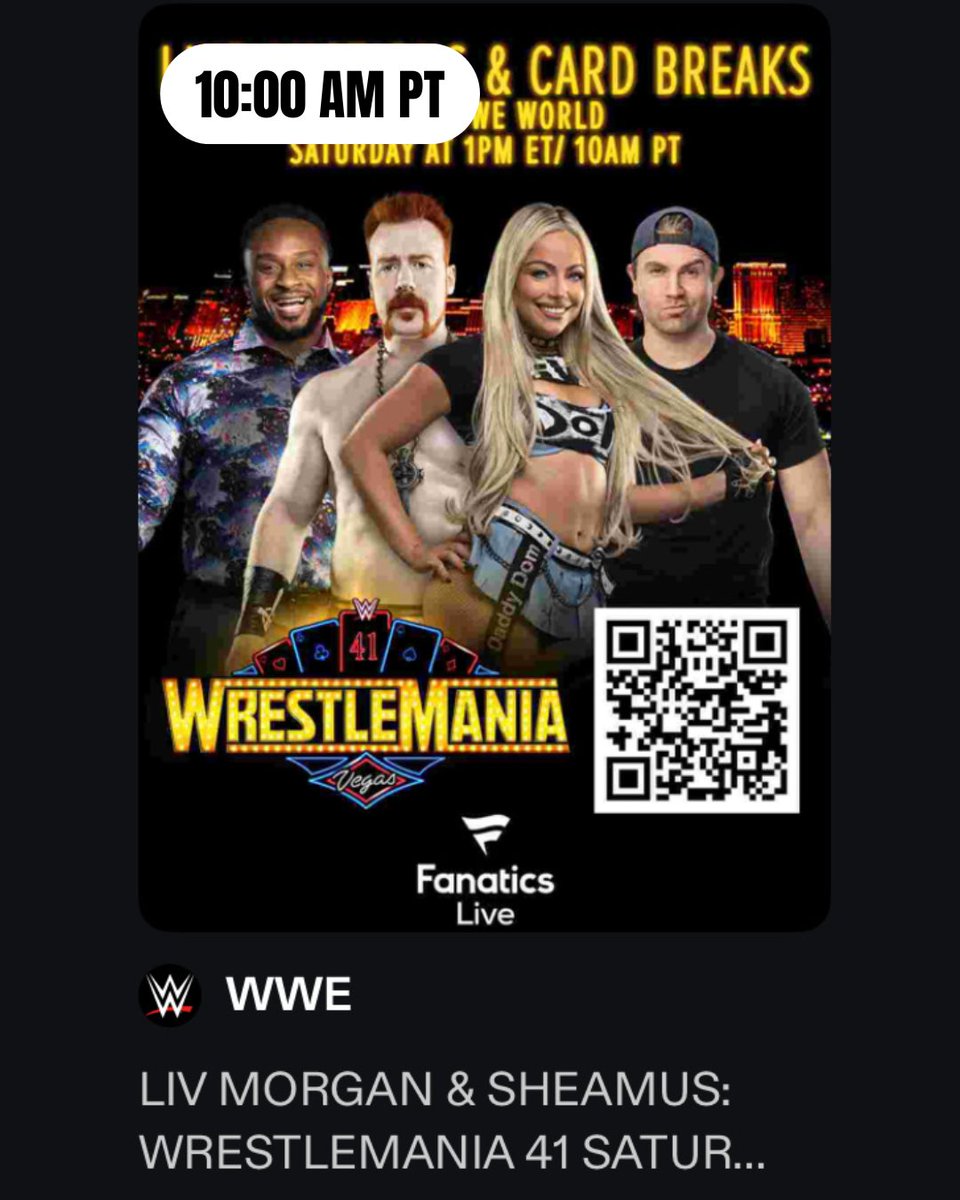 Two of the biggest names in WWE will be LIVE on Fanatics Live today at 10 AM PT. You don’t want to miss this 🙌