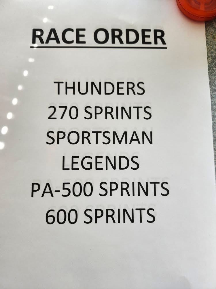 Tonight’s running order!