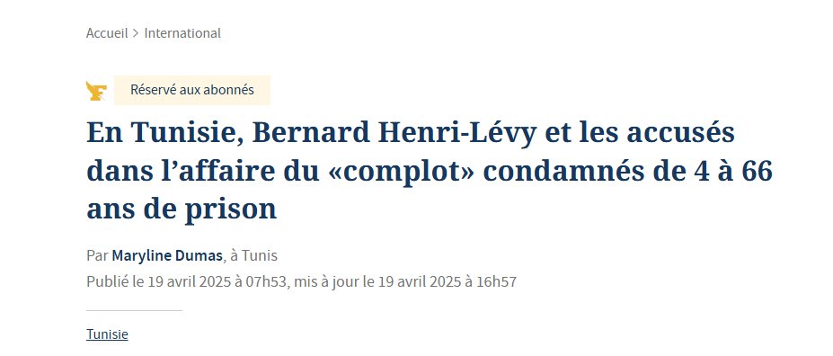 LLP_Le_Vrai's tweet image. #Cheeeh : @BHL, notre #Botul national, a été condamné à 33 années de prison - un bon chiffre - en #Tunisie pour complot contre l&apos;état, sa spécialité d&apos;agent de subversion sioniste. Kadhafi e a payé les frais...