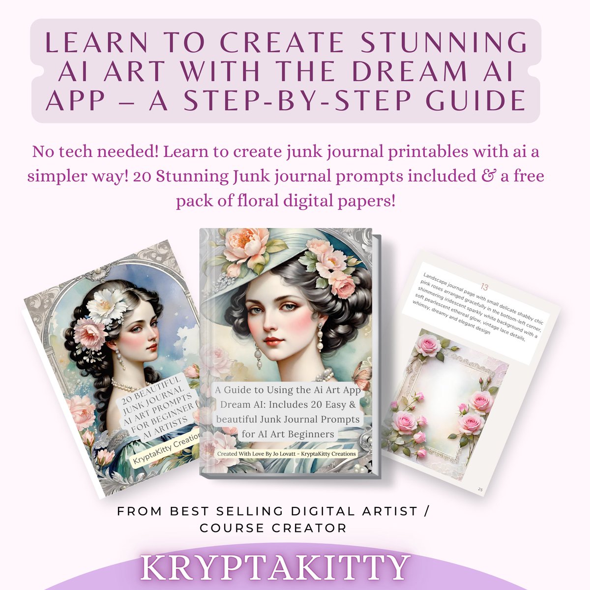 New Eguide to dream Ai now available 
Save 20% with my code DREAM20

kryptakitty.com/shop/ef11c651-…

#aiartcommunity  #junkjournal #beacons