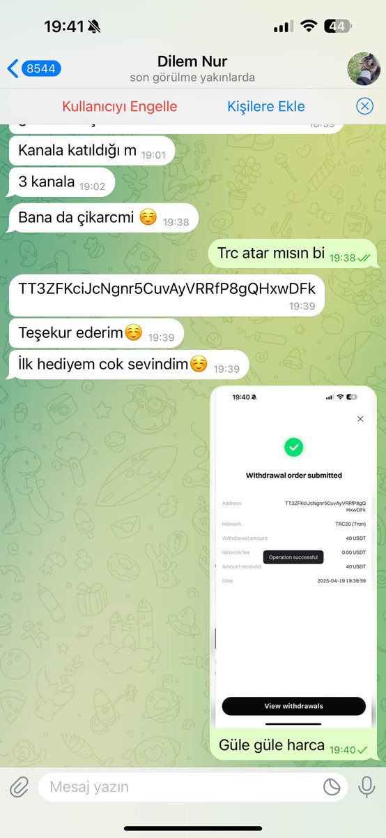 4 kişiye 6.000₺ gönderdim Telegram kanalımda kazandığımız yetmiyor bol bol dağıtıyorum birde 

Para almak için katılabilirsiniz 👇🏻

t.me/Crypto_Marduk