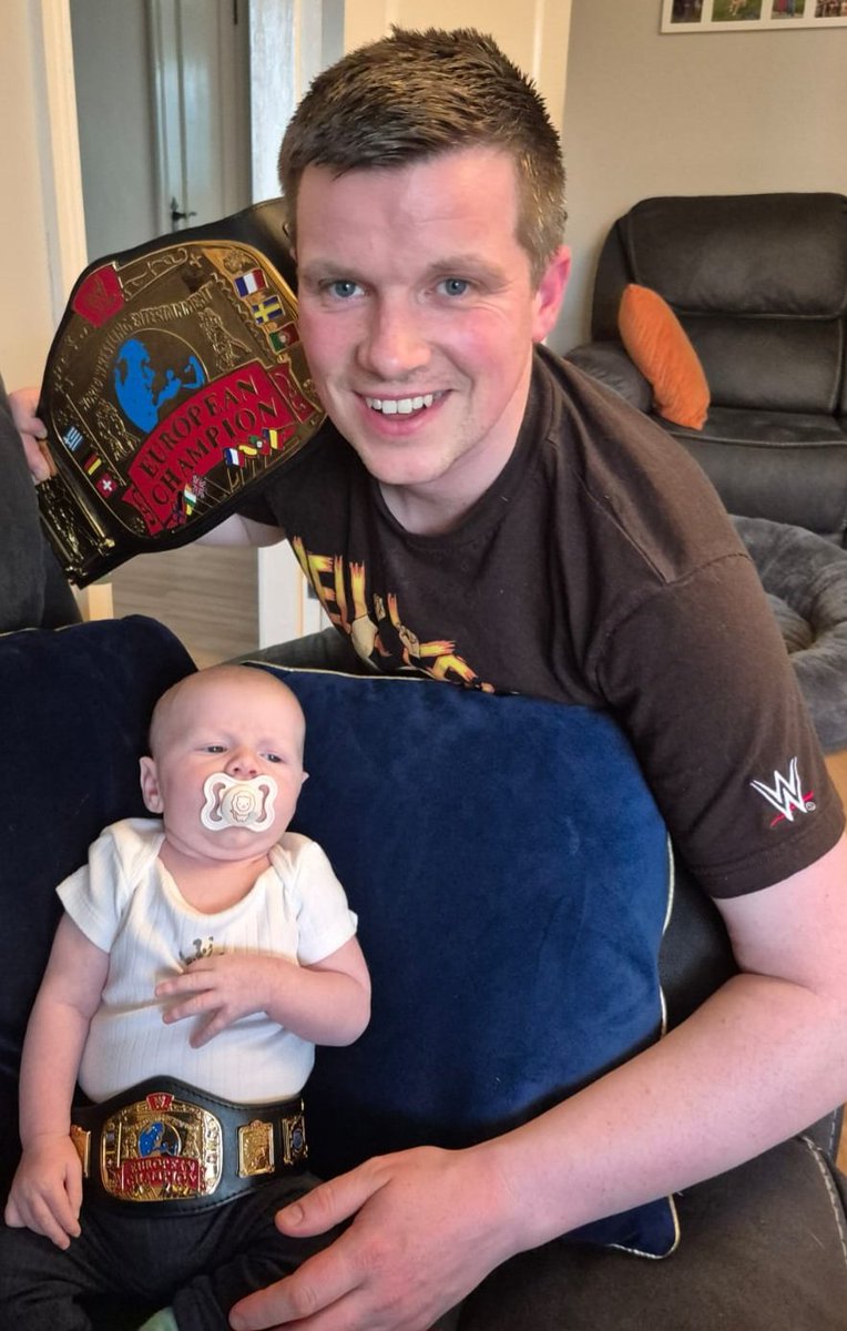 burkepad's tweet photo. All set for TJs 1st Wrestlemania @CodyRhodes @WWE @WWESheamus #WrestleMania #CodyRhodes #JohnCena # https://t.co/q6eRvCO5mv