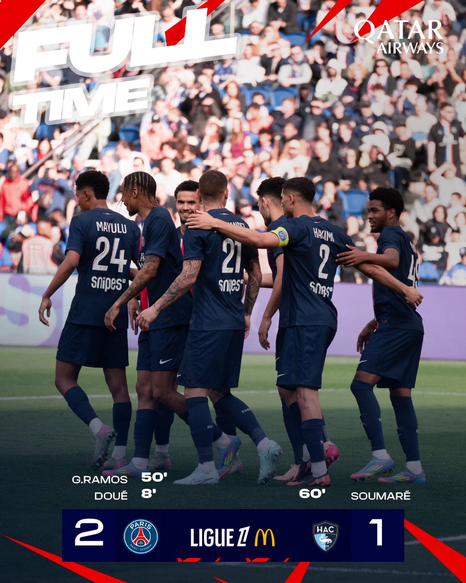 PSG_inside's tweet image. Nouvelle victoire à la maison ! ❤️💙 

#PSGHAC (2-1)