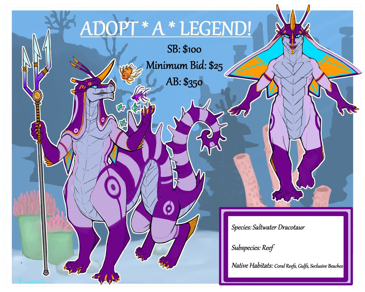 Oi! I gotta Coral Dracotaur up for auction. If yer interested in nabbing this lovely sea dragon, head down to my FurAffinity and take a look-see.

Sale ends 4/21/25~ 12pm EST

furaffinity.net/view/60610450/