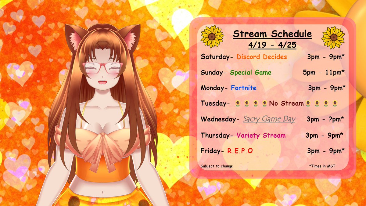 SunflowerGigs's tweet photo. On Wednesday it will be the Scary Game Stream that was one of the Goals from the Subathon. I hope to see yall there! https://t.co/SGq2fEtWuc