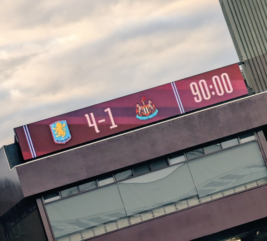 Comprehensive thrashing of Newcastle United and we thoroughly deserved it. 💪 🦁
#AVFC #UTV