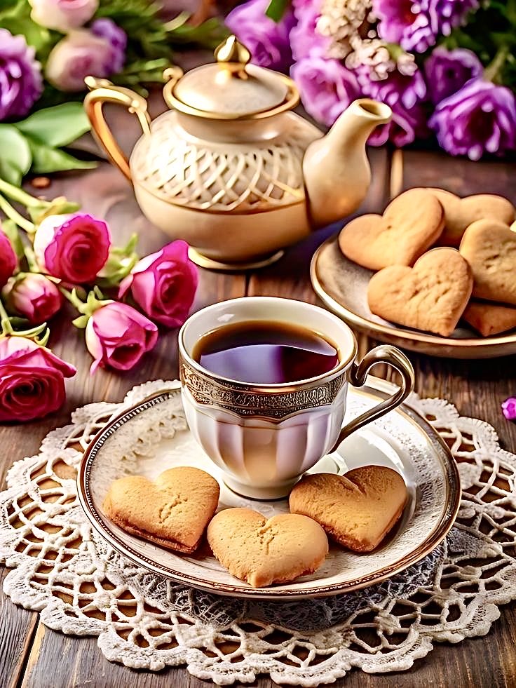 おはようございます🤗🌱
どうぞ☕️🍪𓂃 𓈒𓏸🌹🥀💜✩.*˚
