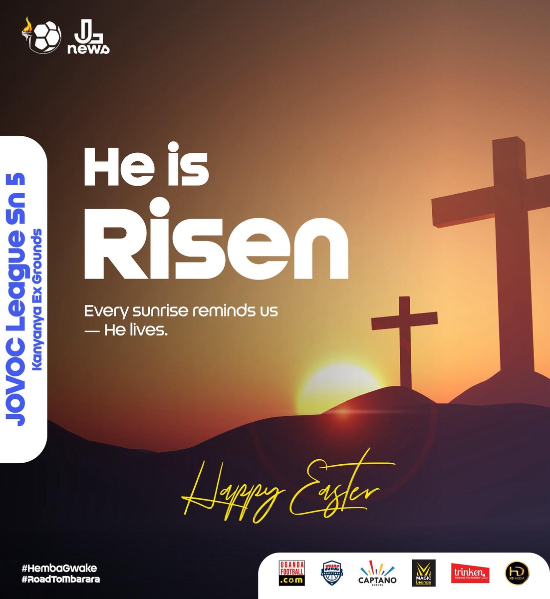 TheJovocLeague's tweet photo. The spirit of Easter is all about hope, love and joyful living. 

Happy Easter.

Graphics by @ViktaQ

#HembaGwake5
#Road2Mbarara https://t.co/kWxh9eAtQZ