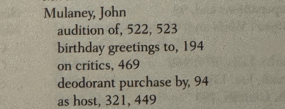 Starting the Lorne Michaels biography. Really excited to get to the Mulaney, John deodorant purchase by story.