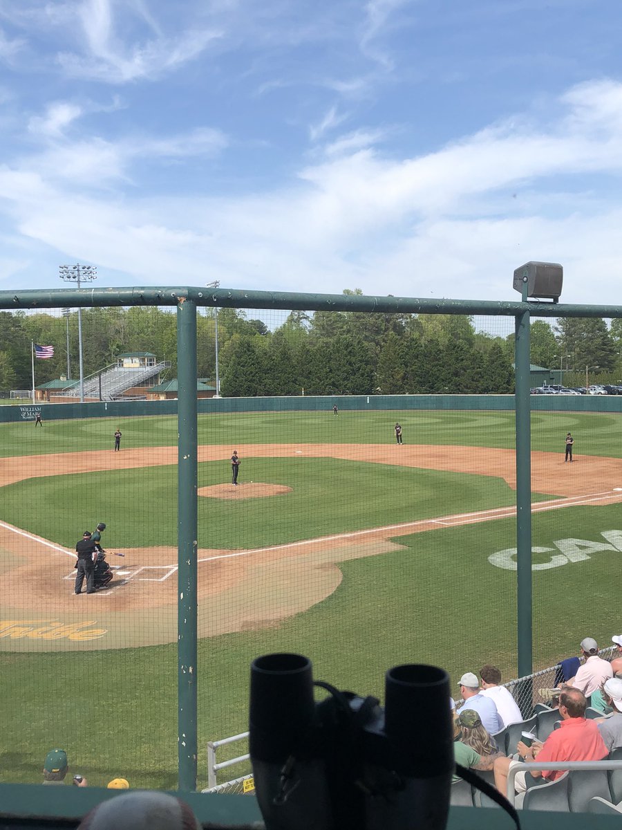 The field crew at Plumeri Park is doing amazing work for <a href="/WMTribeBaseball/">William & Mary Tribe Baseball</a> this year. Happy to be in the office for the Tribe playing the Campbell Camels. #PAannouncing