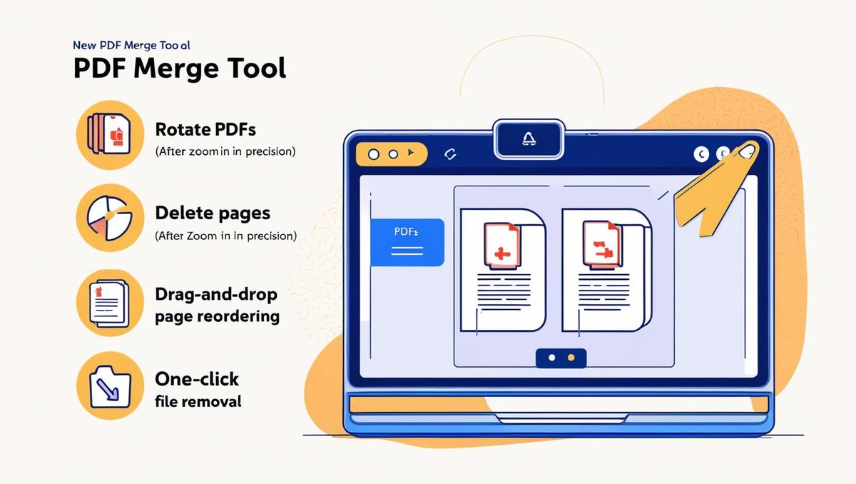 thepdfleader's tweet photo. 🚀 Just upgraded our Merge PDF Tool with awesome features!
🔄 Rotate pages
❌ Delete specific pages
🔍 Zoom for better control
📄 Reorder pages
🧹 Remove uploaded files instantly
Try it FREE ���� https://t.co/g1x7vZ688A

#PDF #MergePDF #FreeTool #ThePDFLeader https://t.co/chBXid787q