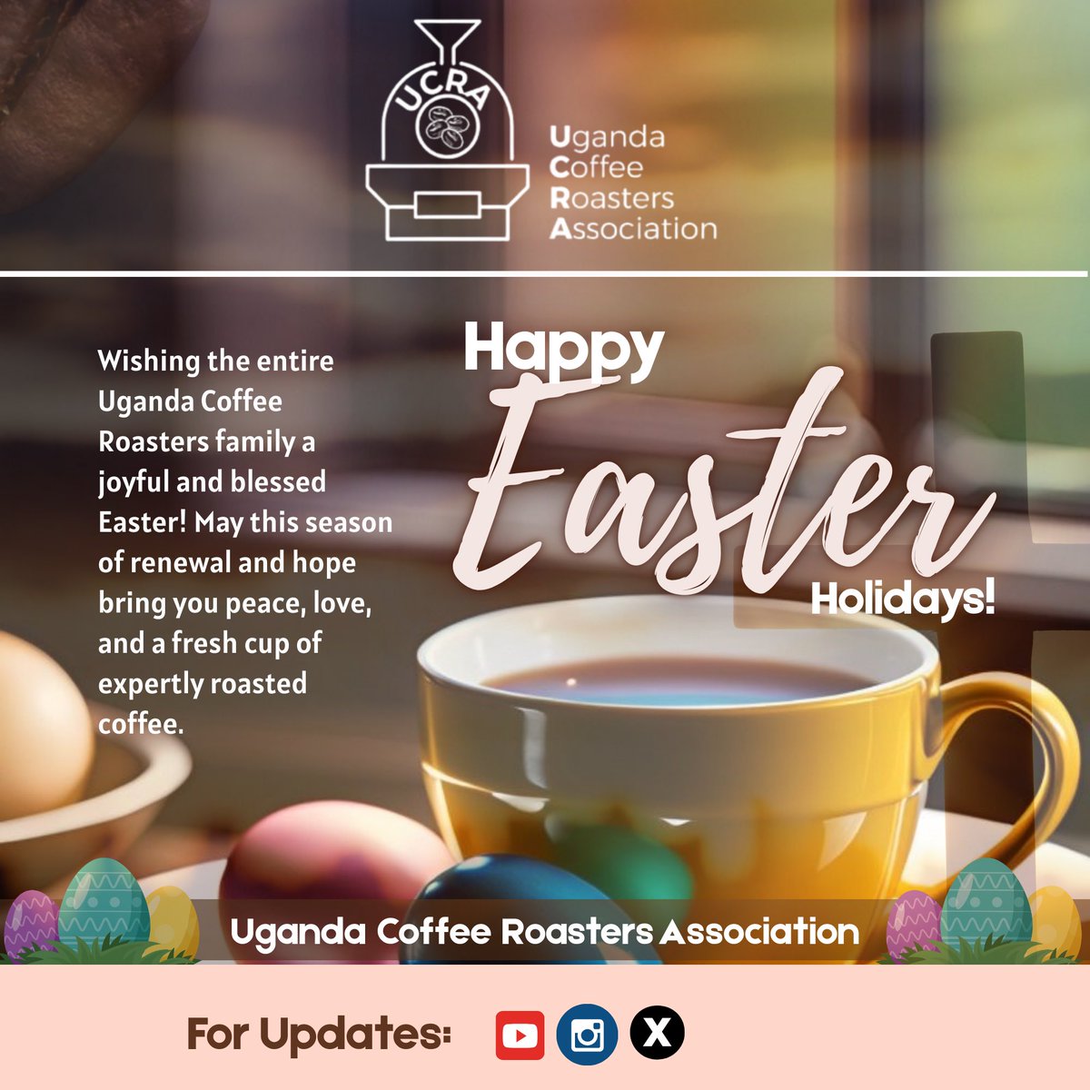 Wishing the entire Uganda Coffee Roasters family a joyful and blessed Easter! May this season of renewal and hope bring you peace, love, and a fresh cup of expertly roasted coffee. #Easter2025 #EasterWeekend #Roasters #UgandaCoffee