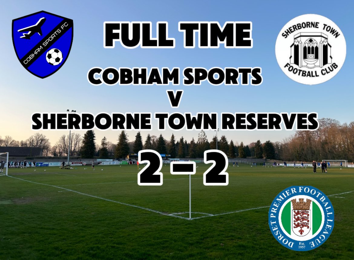 Sherborne Town Reserves (@sherborneresfc) on Twitter photo Full time 2-2 away to <a href="/CobhamSportFC/">Cobham Sports FC</a>
Through to the next round of the <a href="/DPL_official/">Dorset Premier Football League</a> supplementary cup ⚽️🏆 Full time 2-2 away to <a href="/CobhamSportFC/">Cobham Sports FC</a>
Through to the next round of the <a href="/DPL_official/">Dorset Premier Football League</a> supplementary cup ⚽️🏆