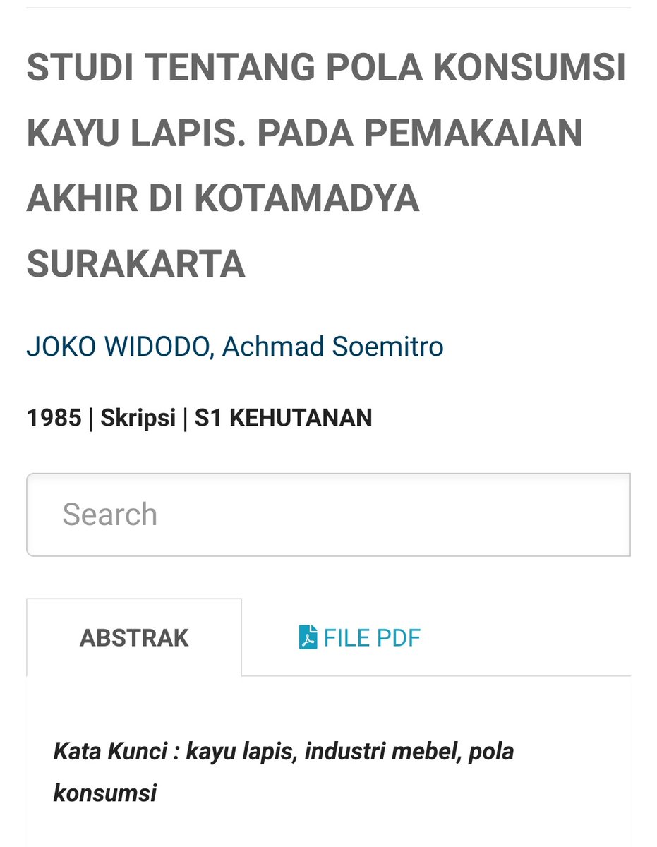 Jujur saat pertama kali baca judul Skripsi ini terasa ada yg amat mengganggu

Gmn bisa Dosen Pembimbing setujui Judul yg serba ga jelas begini?

Aspek apa yg diteliti?
Konsumsi kayu lapis oleh?
Pemakaian ahir apa?
Penggunaan titik pd kayu lapis maksudnya?

Ga ngerasa hal yg sama?