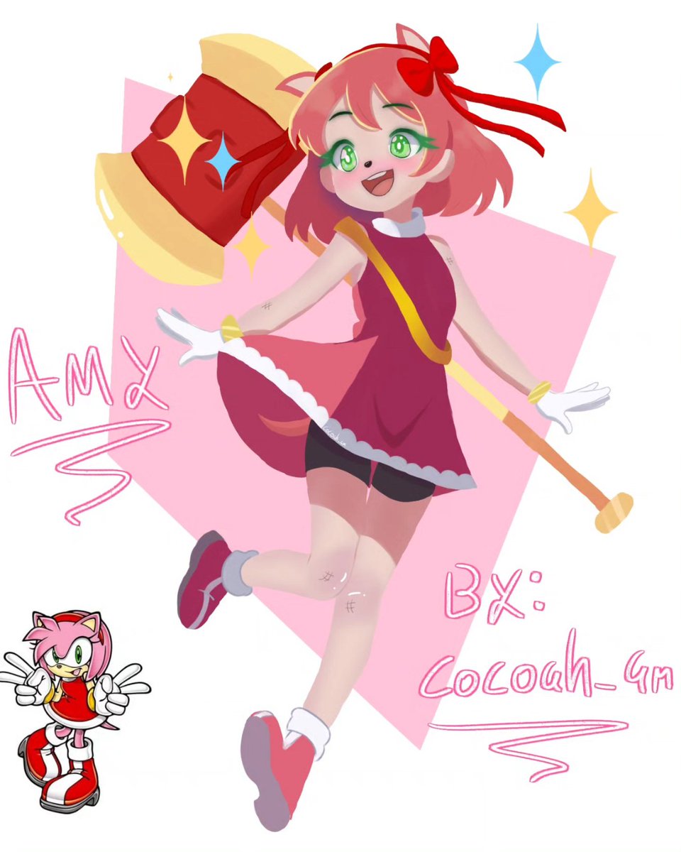 Cocoah_am's tweet photo. I forgot to upload it here as well! ☆ ～('▽^人)❗
.
.
.
#SONIC #SonicTheHedgehog #amyrose #DigitalArtist #drawing https://t.co/hjo6MCdUFt