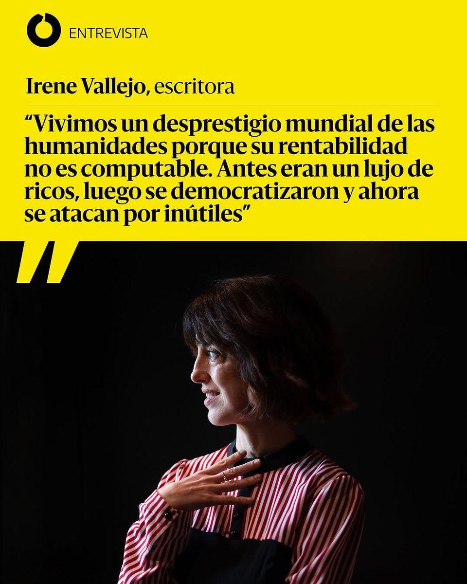 Irene Vallejo (@irenevalmore) on Twitter photo «Y es precisamente tarea de la filosofía
el revelar a los hombres la utilidad de lo inútil, o, si se quiere, enseñarles a diferenciar entre sentidos diferentes de la palabra utilidad».
Pierre Hadot
🔗 eldiario.es/cultura/irene-…
<a href="/eldiarioes/">elDiario.es</a> <a href="/elenac/">Elena Cabrera</a> «Y es precisamente tarea de la filosofía
el revelar a los hombres la utilidad de lo inútil, o, si se quiere, enseñarles a diferenciar entre sentidos diferentes de la palabra utilidad».
Pierre Hadot
🔗 eldiario.es/cultura/irene-…
<a href="/eldiarioes/">elDiario.es</a> <a href="/elenac/">Elena Cabrera</a>