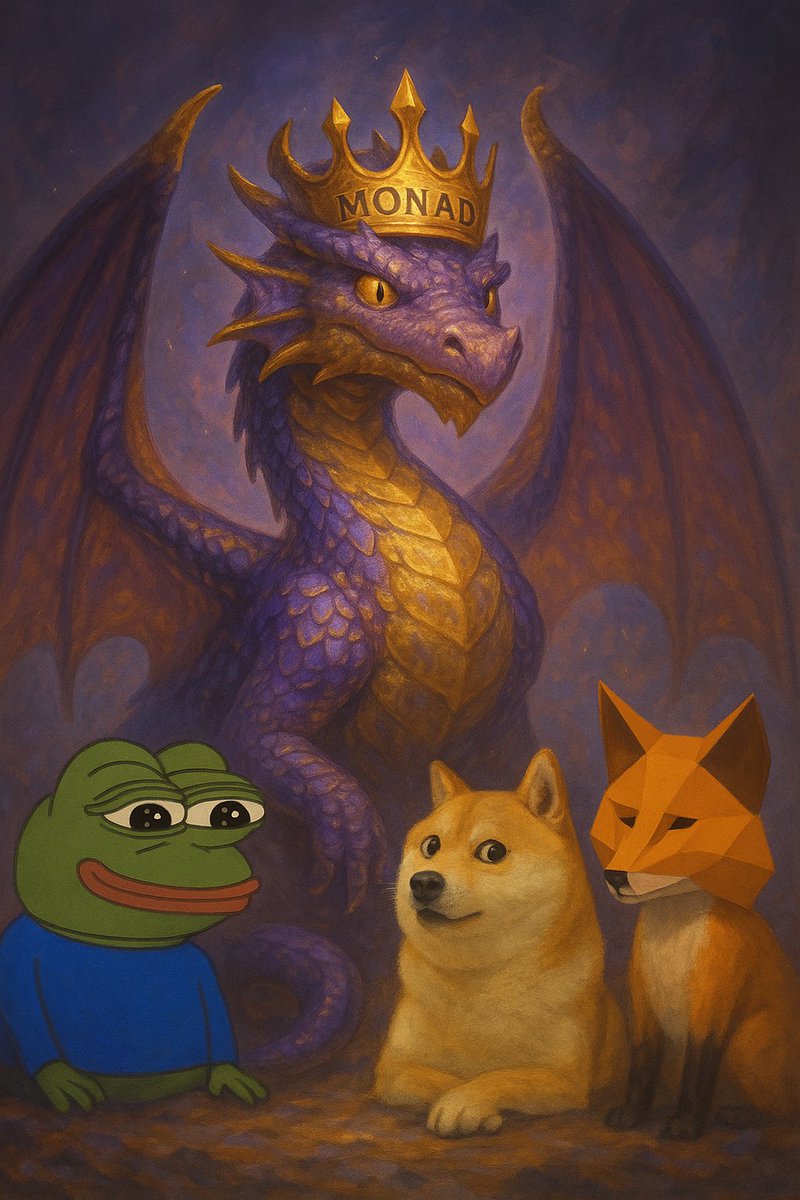 Elena0106135785's tweet image. When memes meet monarchy.
Pepe, Doge, and MetaMask are honored guests.
But only one rules the realm: the dragon with the Monad crown.

@monad_xyz #Web3 #CryptoDragon #Doge #Pepe #MetaMask #DeFi
@MonAIgg
@mikeinweb