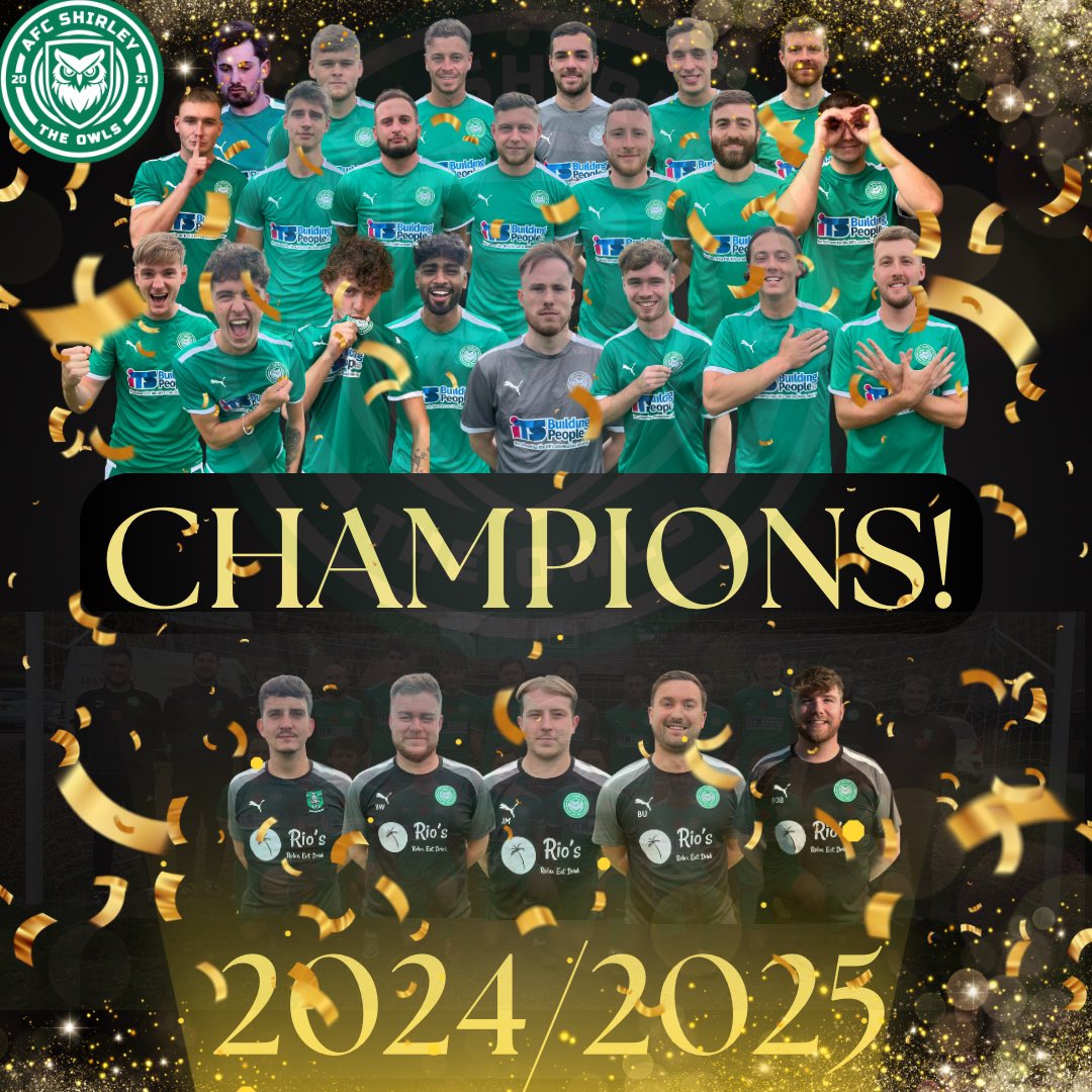 Southampton Premier Champions! 

What a moment for the Owls in our first season in Saturday football. 

Throughly deserved after defeat on the first day we’ve been perfect ever since. 17 wins in a row! 

We’re still waiting to hear our fate on what league we’ll be going into next