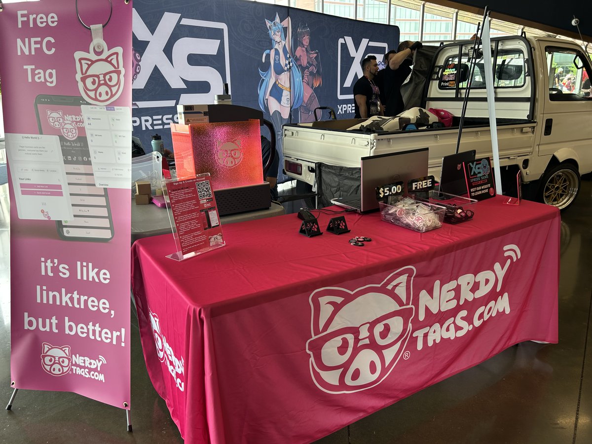 NerdyTag's tweet photo. We are at @WeebConOfficial #weebcon2025 this weekend! 🤓 Come see us and @XpressSkins 🥰 https://t.co/cetT4gwF0W #BusinessGrowth #creators #streamers https://t.co/egTSV5qnKZ