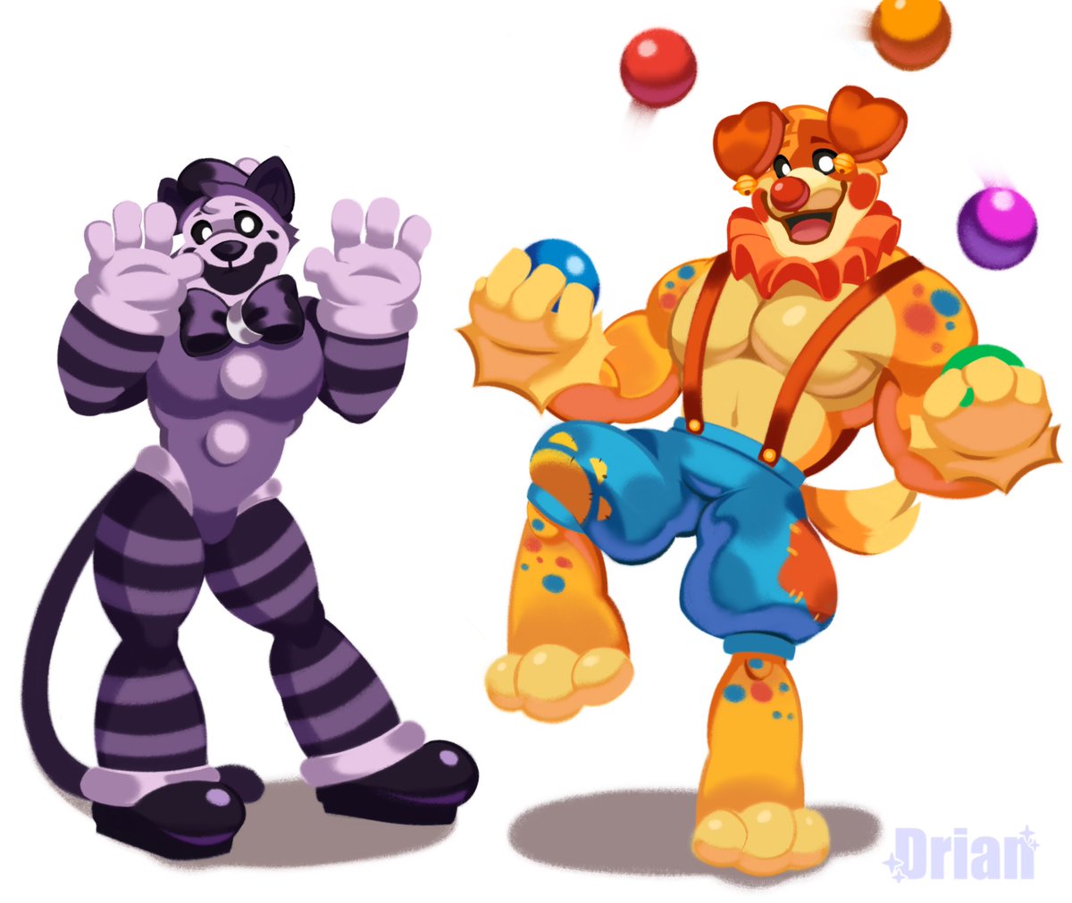 PantherDrian's tweet image. 🎉✨Clown day and Mimecat 🎉✨

#Catnap #dogday