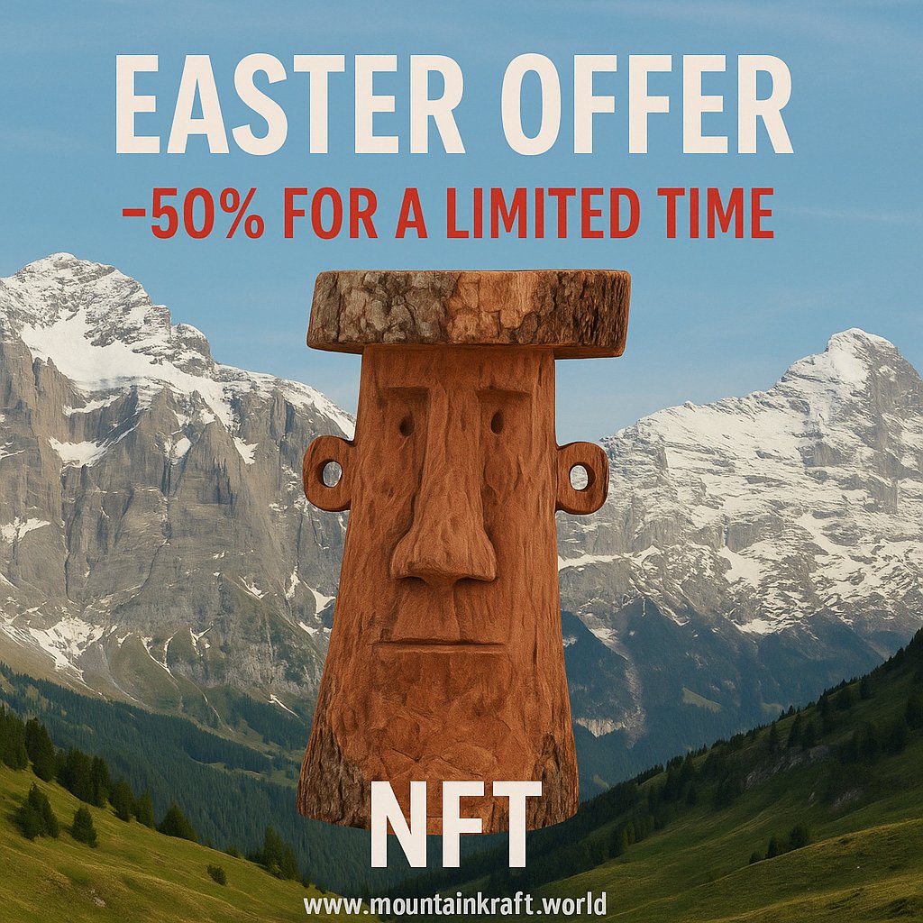 🌴 EASTER ISLAND VIBES 🌴
Our Easter (Island) Offer is here!
🔥 -50% on all NFTs for a limited time! 🔥
👉 mountainkraft.world
Wood you miss it?