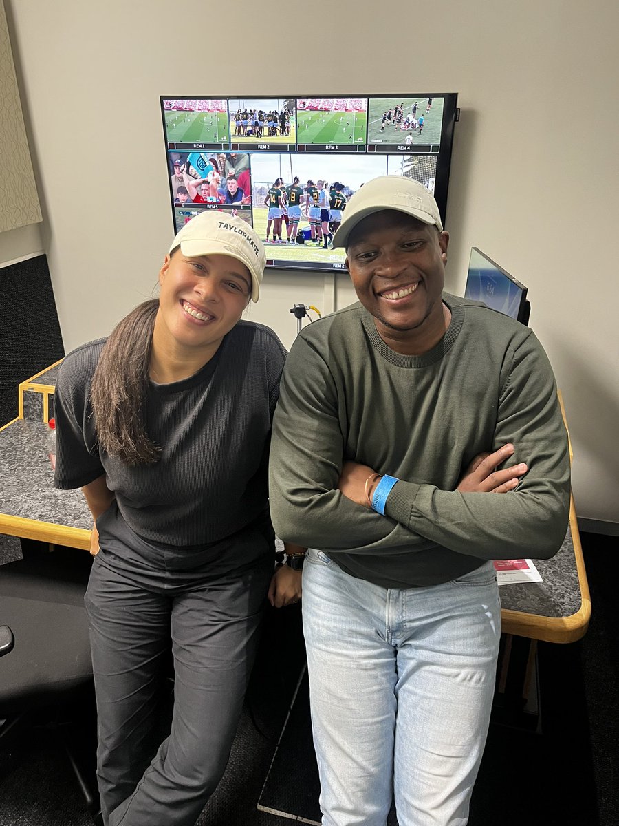psixaba's tweet photo. So happy to have made a Test debut in commentary today. No better person to be with than Layla Arrison. @WomenBoks beat @ferugby by 48-24 https://t.co/aNi2RPAcdK