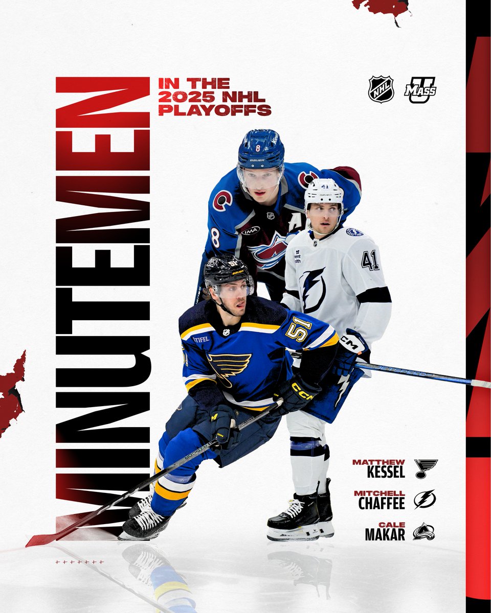 UMass Hockey (@umasshockey) on Twitter photo Good luck to our alumni in the <a href="/StanleyCup/">The Stanley Cup</a> Playoffs, which get underway today!
#NewMass X #Flagship🚩 Good luck to our alumni in the <a href="/StanleyCup/">The Stanley Cup</a> Playoffs, which get underway today!
#NewMass X #Flagship🚩