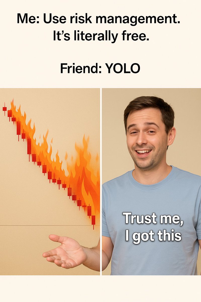 Proceedit's tweet image. Me: Use risk management. It’s literally free.
Friend: YOLO 😎📉

Tag your risk-loving trading buddy 😂👇

proceedit.shop/collections/tr…

 #tradingmemes #MBAvibes #CTI
